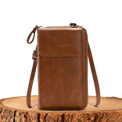 Crossbody Leather Purse – Adjustable Strap Small Handbag with Flap Closure for Women, Compact Everyday Shoulder Bag for Casual & Evening