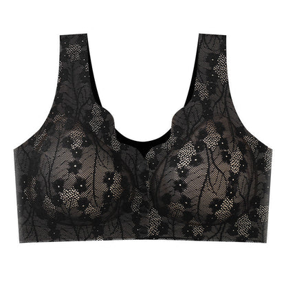 Front-Closure Wireless Comfort Bra with Lace Breathable Support | Lift & Shape Full-Coverage Bralette for Everyday Wear