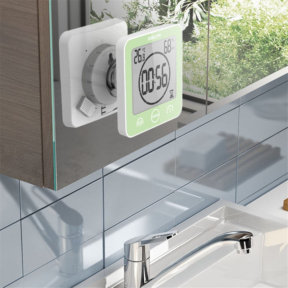 Waterproof Bathroom Shower Clock with Large Display for Time Management