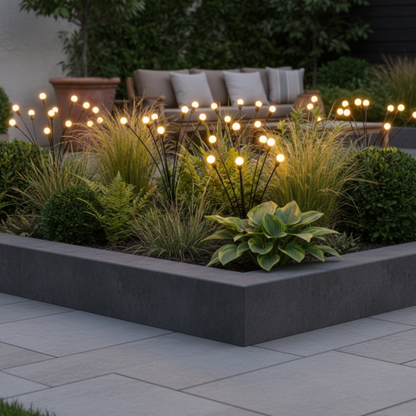 Luces solares elegantes de luciérnaga para jardín | Iluminación exterior impermeable con 120 lúmenes para un ambiente impresionante