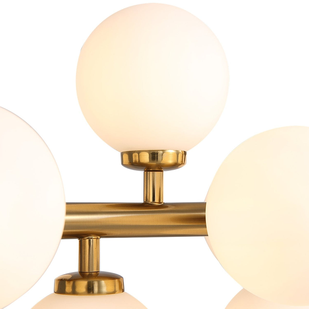 16-Light Linear Island Chandelier with Frosted Glass Globes Gold Finish for Dining Room Kitchen