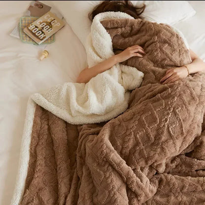 Reversible Sherpa Fleece Blanket Plush Microfiber Winter Throw for Bed Couch Queen King Twin Soft Warm Double-Sided Lightweight Machine