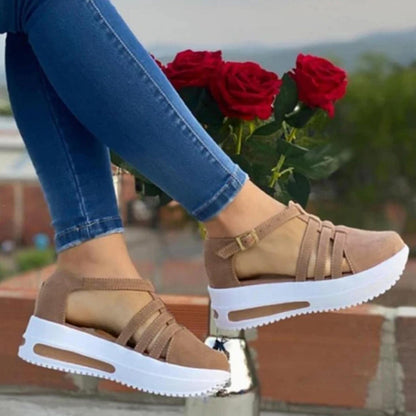 Women's Platform Sandals with Memory Foam Arch Support for All-Day Comfort