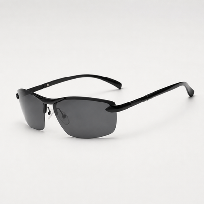 Lightweight Polarized Driving Sunglasses with UV400 Protection – Semi-Rimless Alloy Design for Men & Women