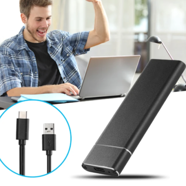 Portable Solid State Drive 520 MB/s USB-C 1TB 2TB Aluminum for Laptop Desktop Mac PC Backup Photo Video Storage