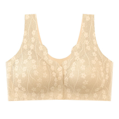 Front-Closure Wireless Comfort Bra with Lace Breathable Support | Lift & Shape Full-Coverage Bralette for Everyday Wear