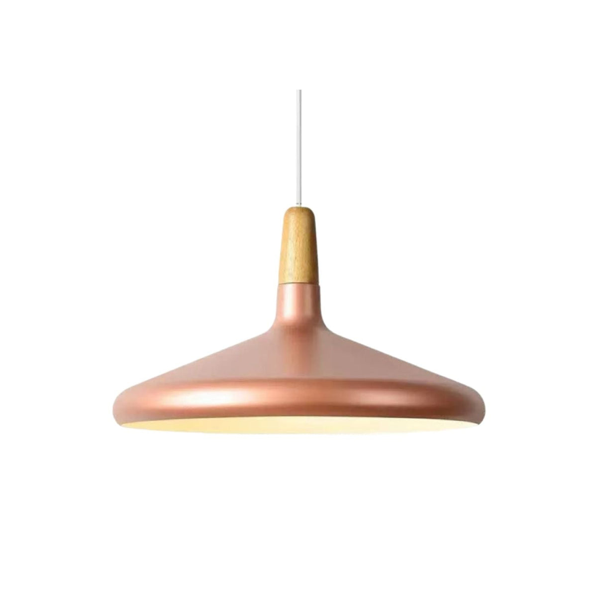 Hanging Ceiling Light Fixture Wire-Suspended E27 Socket Natural Wood Accent Modern Minimalist Style for Kitchen Island Dining Table Living R