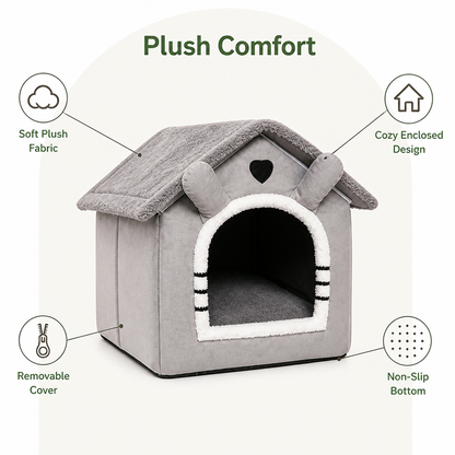 Cama para gatos y perros pequeños Ortekor, lavable, de felpa y para todas las estaciones (base antideslizante)