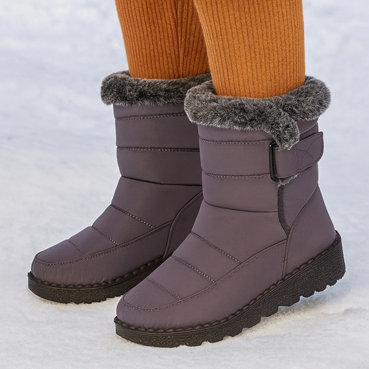 Botas de invierno aislantes para mujer, impermeables, con forro de felpa y suela antideslizante para nieve, clima frío, uso diario y actividades al aire libre