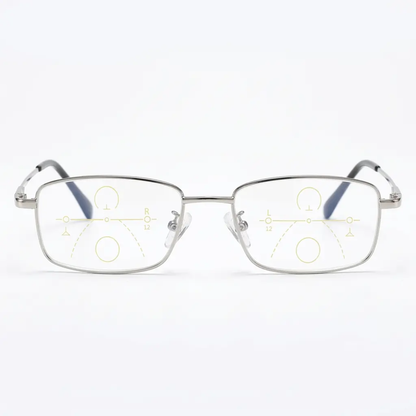 Progressive Reading Glasses with Blue Light Filter & Anti-Glare Coating for Screen Use, Books & Distance Vision | Multifocal Polycarbonate L