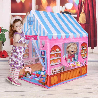 Kids Play Tent Cake Shop Playhouse Pop-Up Fort Indoor Outdoor Pretend Play Space for Toddlers Boys Girls Imaginative Role Play Hideaway