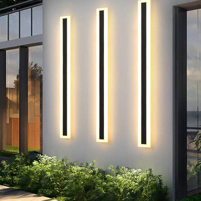 Outdoor LED Wall Sconce Hardwired Acrylic Fixture Black 12 in 7W-58W Energy-Saving Fence Patio Deck Entryway Lighting Modern Weather-Resista