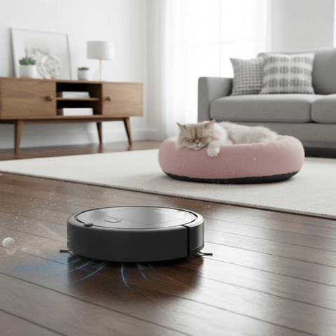 Hogar Inteligente | Aspiradora Robot con Filtro HEPA y Funcionamiento Silencioso | Limpieza sin esfuerzo para pelo de mascotas y alivio de alergias