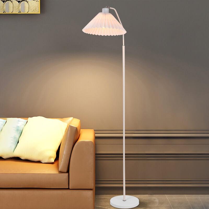 Tall Standing Lamp with Fabric Shade 59 in Adjustable 3-Color Temperature Plug-in Light for Living Room Bedroom Corner Reading Scandinavian
