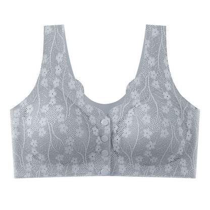 Front-Closure Wireless Comfort Bra with Lace Breathable Support | Lift & Shape Full-Coverage Bralette for Everyday Wear
