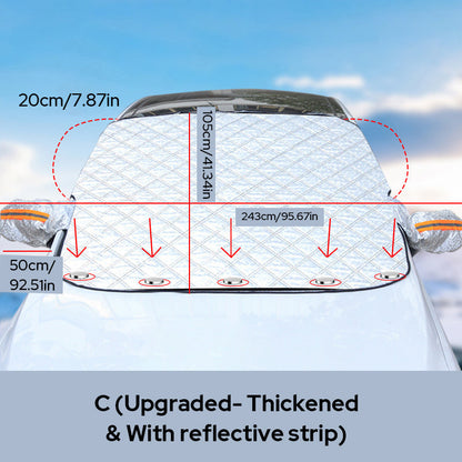 Windshield Snow Cover with Magnetic Hold & Mirror Protection for Cars, SUVs & Trucks – All-Season Frost Shield & Sun Blocker