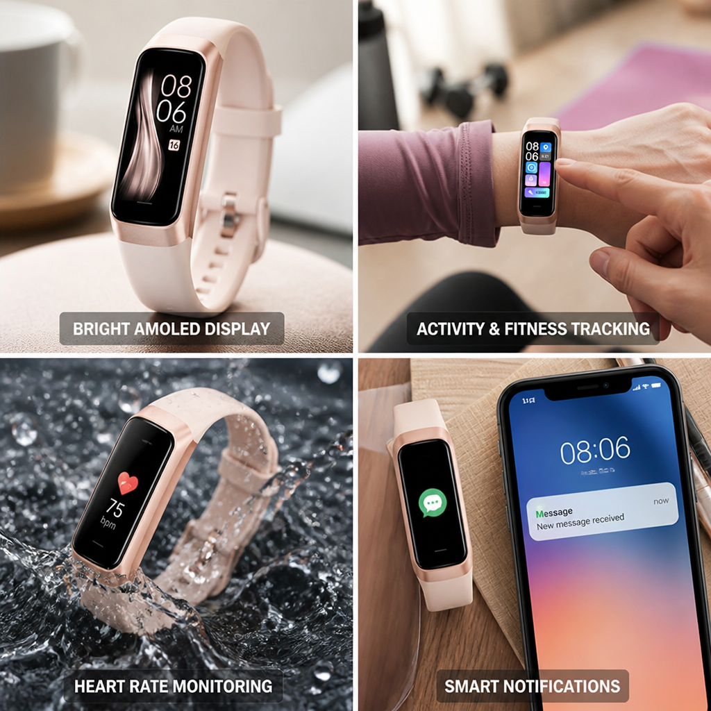 Reloj inteligente de actividad con frecuencia cardíaca AMOLED