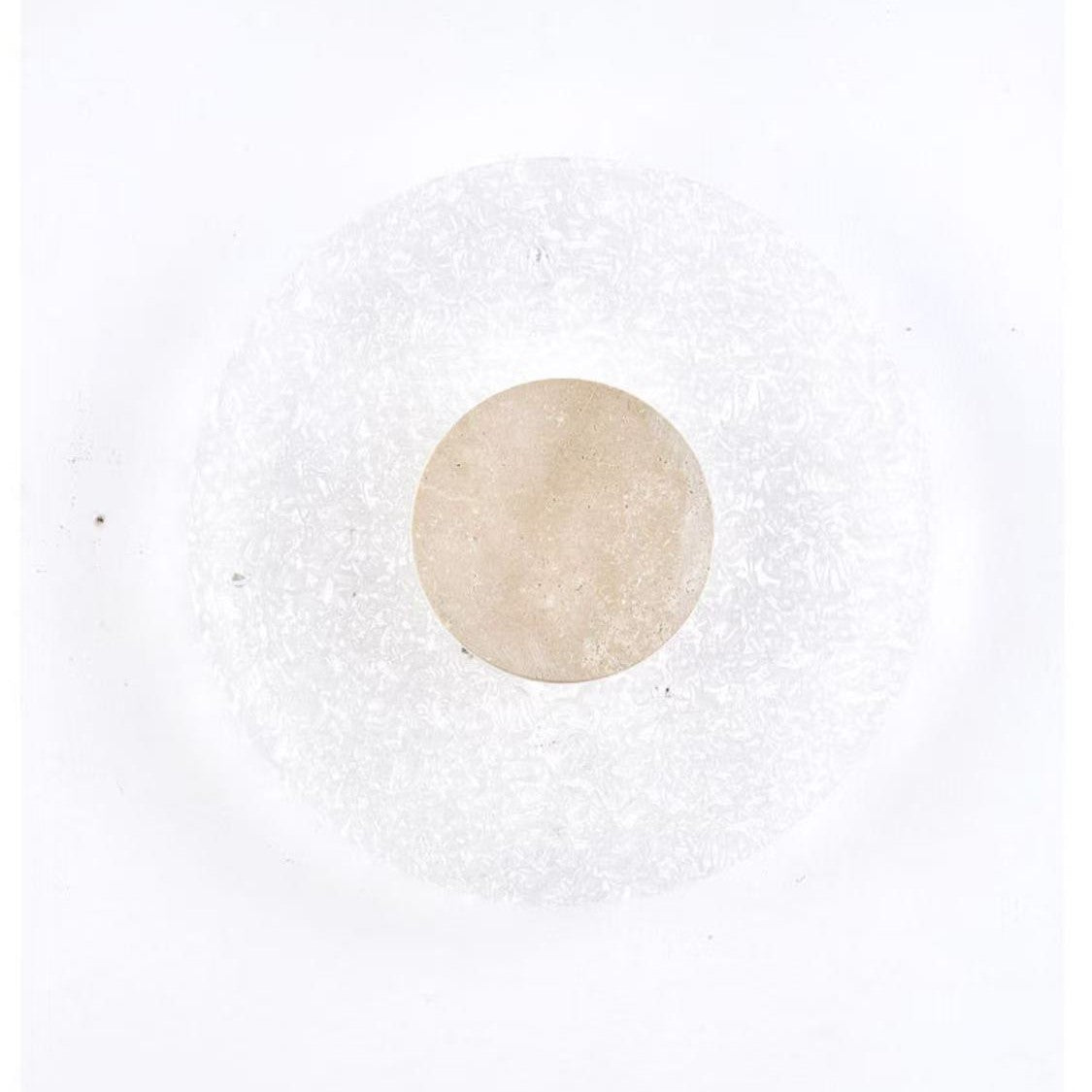 Round Stone Sconce with Acrylic Diffuser 12 Inch LED Warm White or Tri-Color Indoor Accent Light for Bedrooms Entryways Modern Interiors Nat