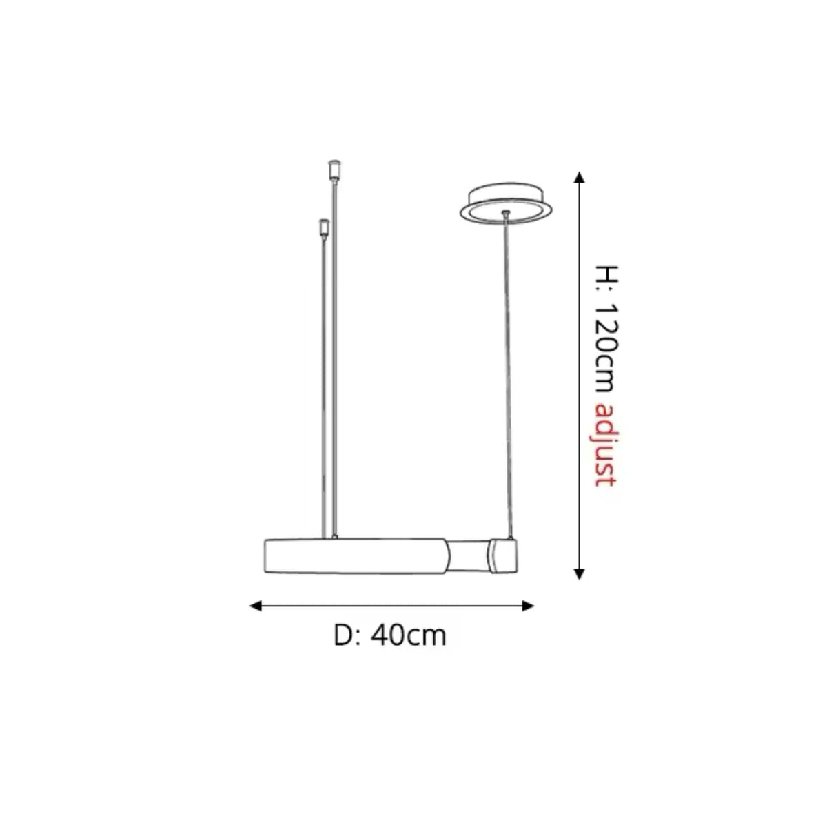 Lámpara de techo LED circular con anillo de aluminio de 20 pulgadas, altura ajustable para isla de cocina, comedor, vestíbulo, luz tipo halo colgante moderna, eficiencia energética
