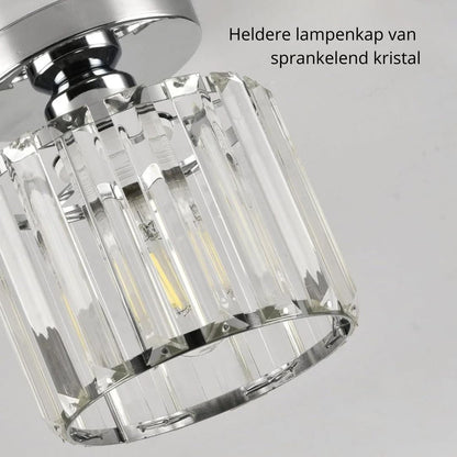 Decorative Flush Mount Light Fixture with Glass Cube and Metal Accents E27 Socket for Entryway Bedroom Small Room Ambient Overhead Lighting