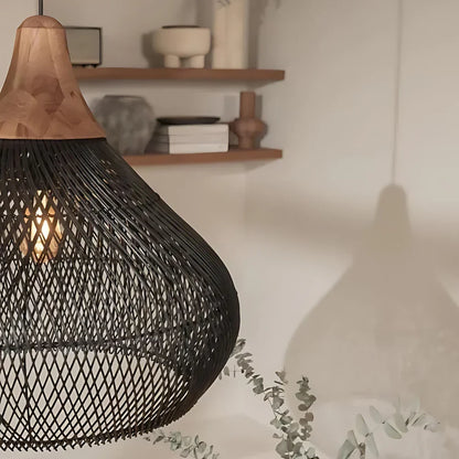 Woven Wicker Ceiling Light 20 in Natural Fiber Shade for Kitchen Island Dining Room Overhead Boho Farmhouse Organic Texture Rope Hanging Fix