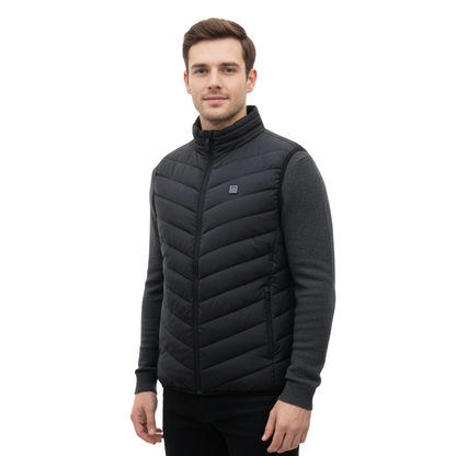 USB Heated Vest with 11 Warming Zones for Men – Lightweight Insulated Gilet for Winter Hiking, Skiing & Commuting