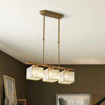 Multi-Light Overhead Fixture with Clear Glass Globes for Dining Tables & Islands – Adjustable Drop, Black Metal Frame, E27 Socket – Contempo