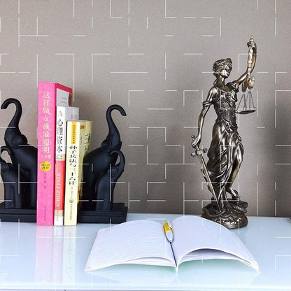 Resin Lady Justice Figure 12-Inch Bronze-Look Statue for Office Desk Library Study Law Firm Decor Legal Symbol Figurine Bookshelf Ornament