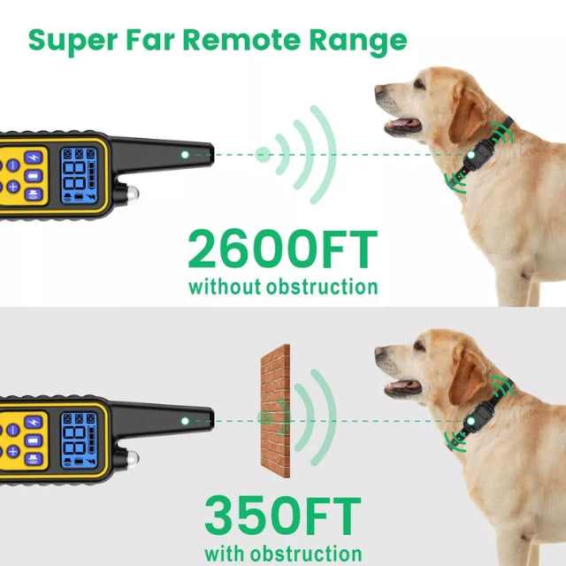 Rechargeable Remote Dog Training Collar with Vibration & Sound Modes – Waterproof E-Collar for All Breeds, 2600 ft Range