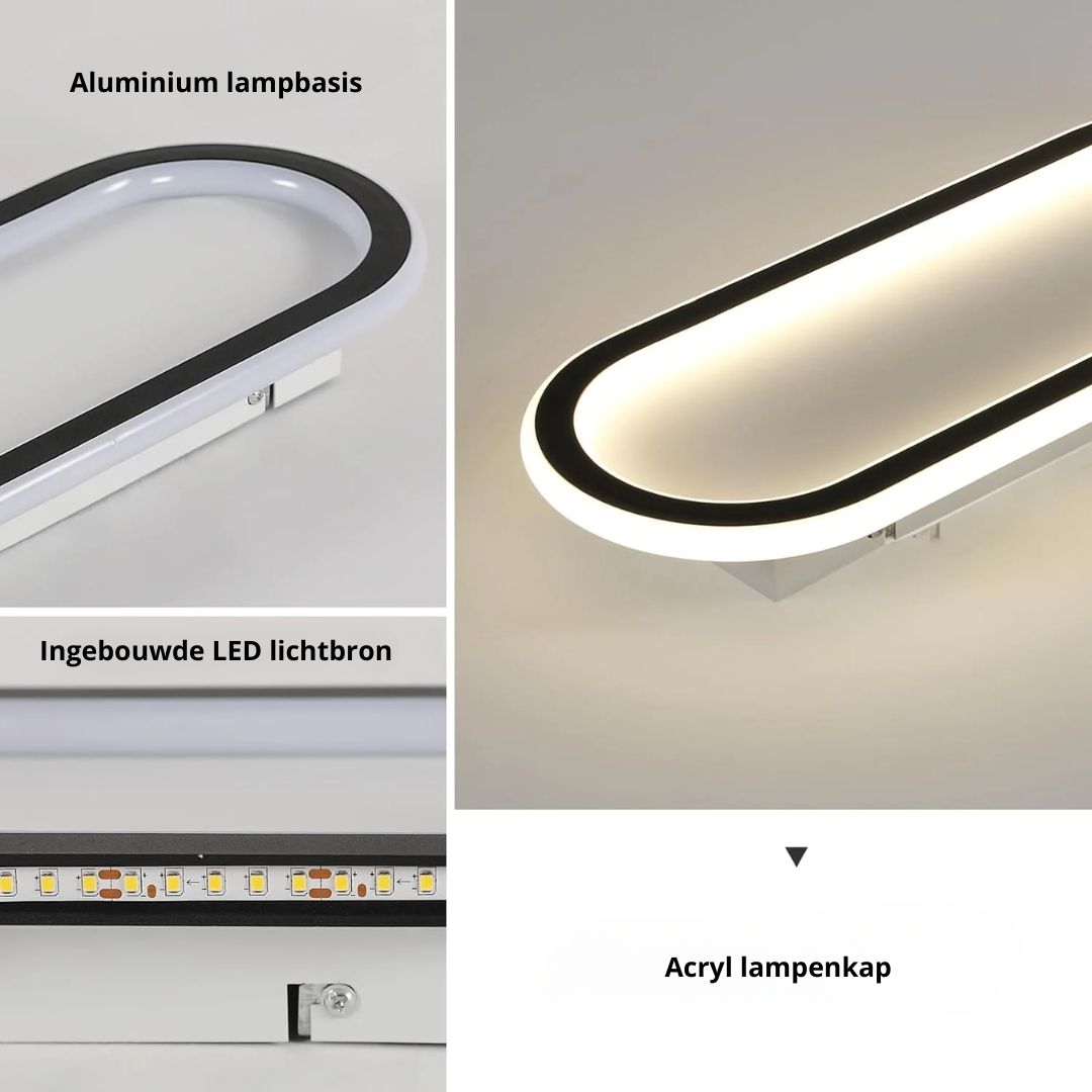 Lámpara LED de techo de montaje empotrado, ovalada, de perfil bajo, en blanco y negro, para dormitorio, pasillo, entrada, vestíbulo, iluminación de techo contemporánea, moderna y minimalista.