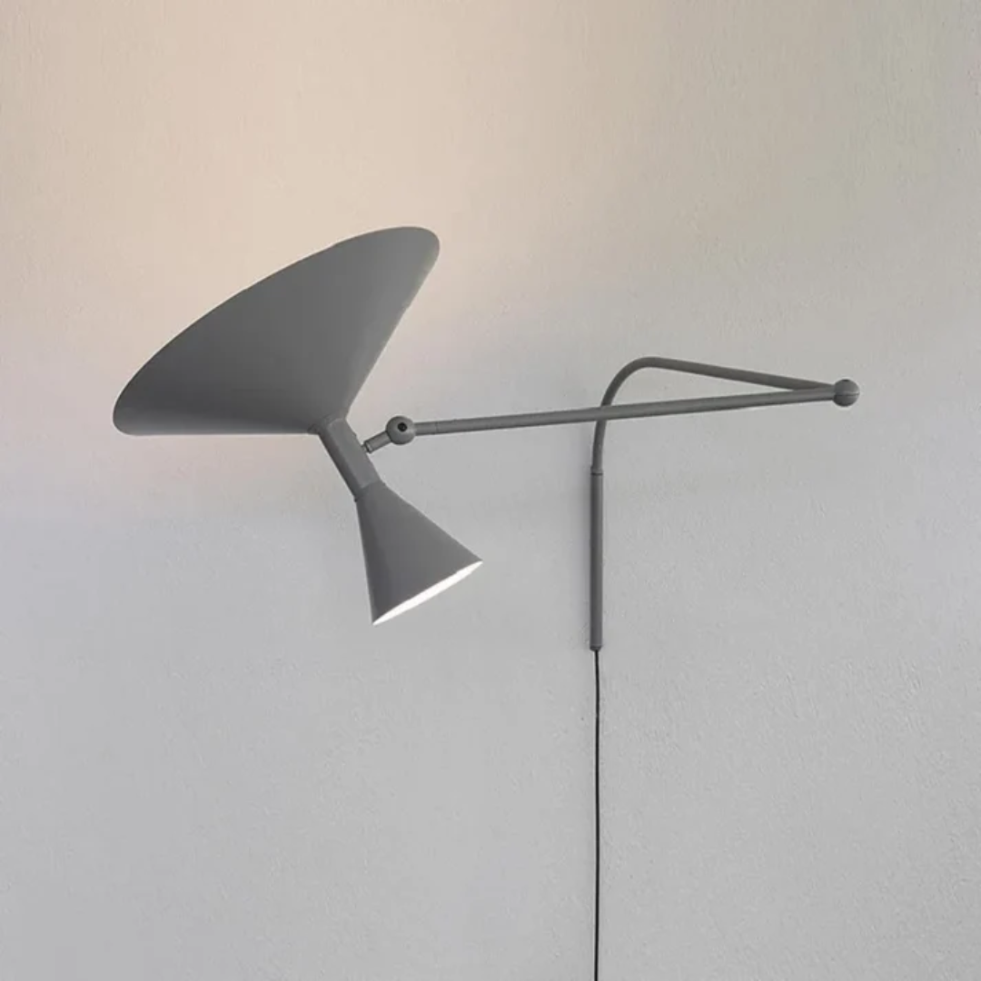 Adjustable Swing Arm Wall Sconce in Metal for Bedroom Reading, Office Task Light, Living Room Accent | E14 LED Socket