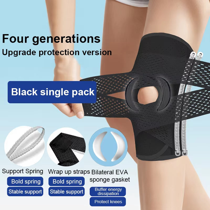 Adjustable Compression Knee Sleeve with Hook-and-Loop Support System for Running, Sports & Daily Stability