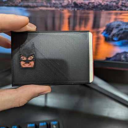 Superhero Mask ID Card Holder Cover for Driver License Credit Card Novelty Accessory for Work Office Social Events Conversation Starter Gift
