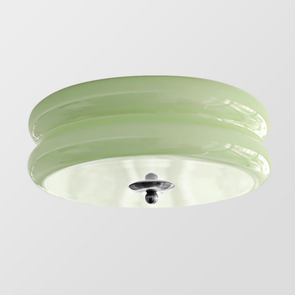 Lámpara LED de techo empotrada redonda con 3 temperaturas de color, de metal y vidrio, 5 pulgadas de altura, para dormitorio, comedor y cocina, con interruptor Kelvin ajustable