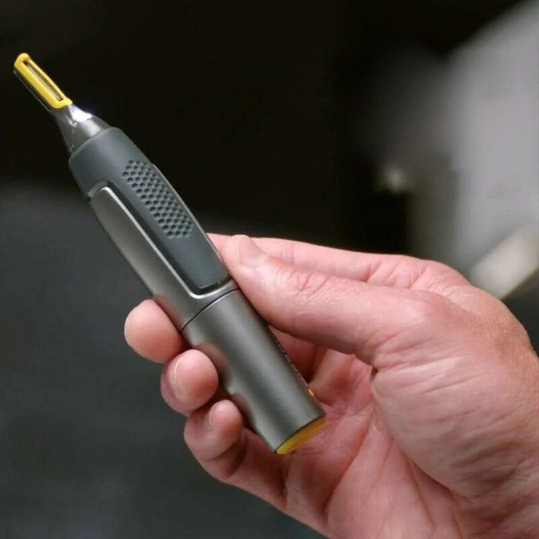 Recortadora de precisión inalámbrica para vello de nariz, orejas, cejas y rostro con luz LED | Herramienta de aseo recargable para hombres para cuello, barba y bigote