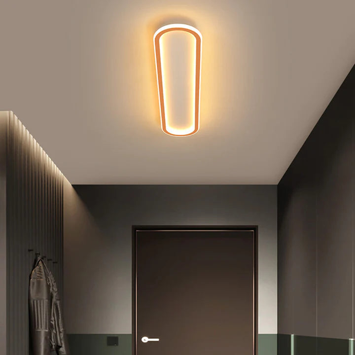 Lámpara LED de techo de montaje empotrado, ovalada, de perfil bajo, en blanco y negro, para dormitorio, pasillo, entrada, vestíbulo, iluminación de techo contemporánea, moderna y minimalista.
