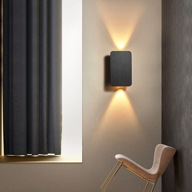 2-Light Aluminum Wall Sconce Modern Flat Rectangular LED Fixture for Bedroom, Hallway & Living Room | Hardwired Mount Lighting