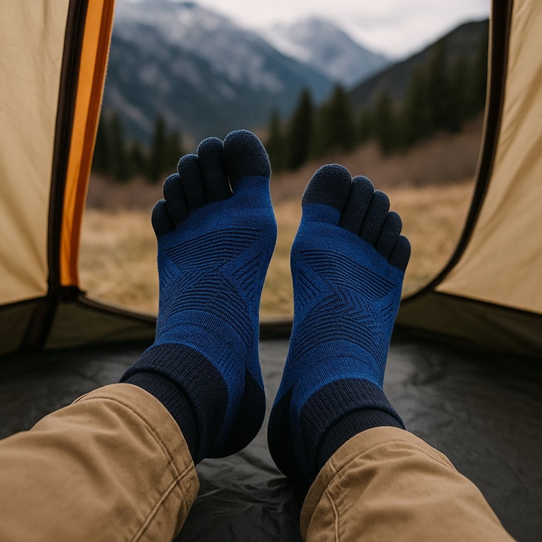 Men's Merino Wool Toe Socks – Insulated 5-Toe Design for Winter Sports & Hiking
