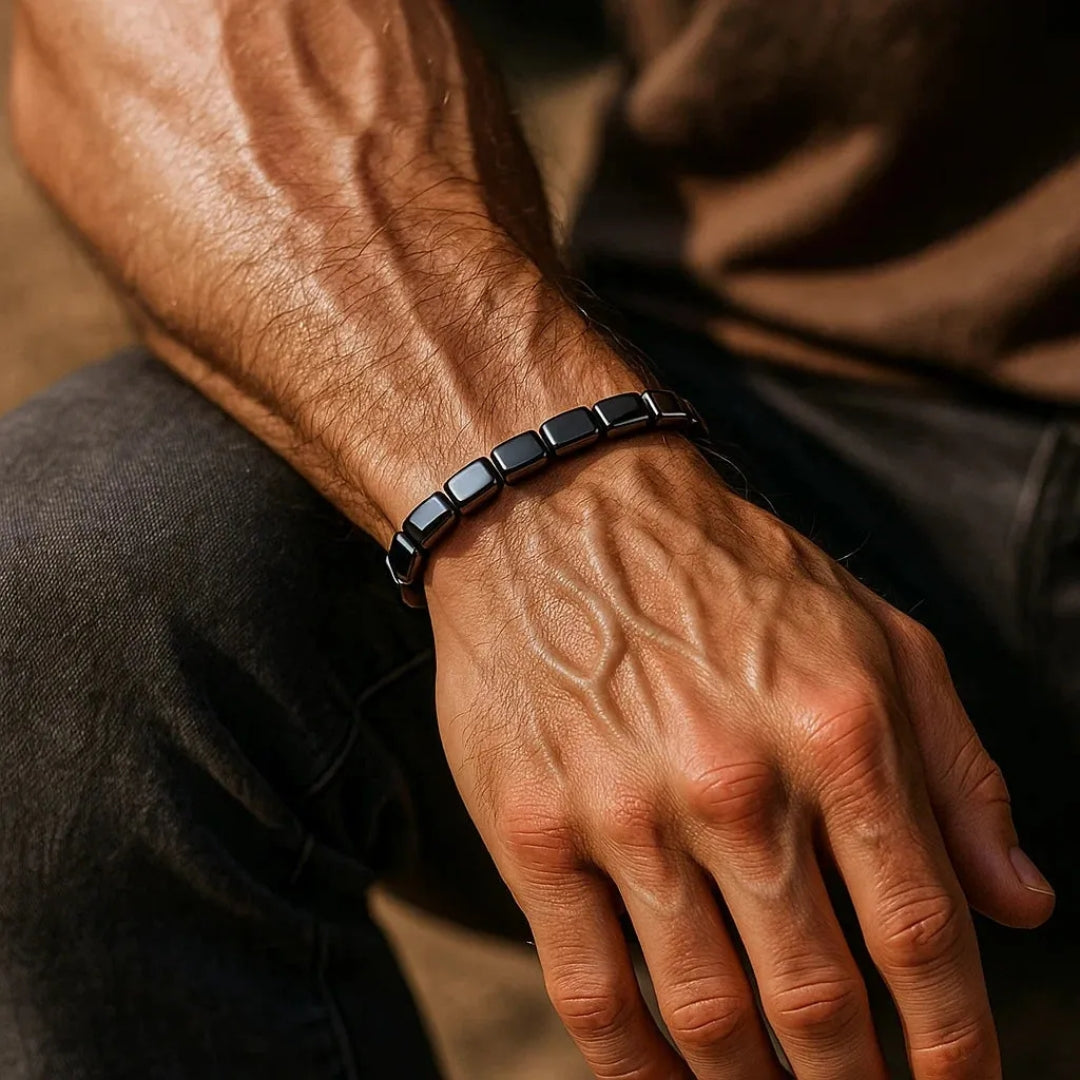 Magnetic Stone Wellness Bracelet for Daily Balance & Focus – Adjustable Unisex Design with Natural Polished Beads