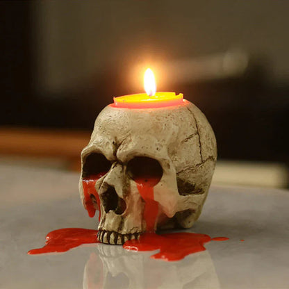 Portavelas de Calavera Creston - Resina Artesanal, Decoración Gótica