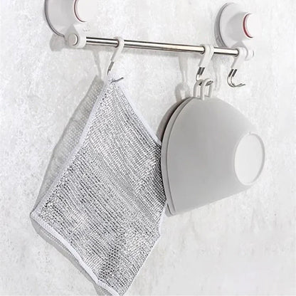 Nylon Mesh Dishcloth Set Safe for Nonstick Cookware Kitchen Cleaning Cloth Reusable Scouring Pad for Pots Pans Dishes Countertops