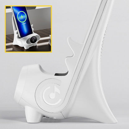 Wireless Phone Charging Stand 15W Qi Fast Charger Desktop Holder with Sound Amplifier for iPhone Android Horizontal Vertical Mount