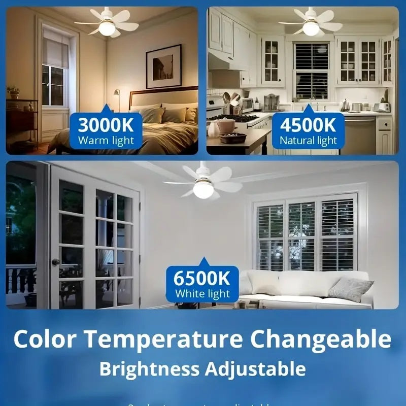Innovador | Moderno ventilador de techo con luz, control remoto y LED brillante | Doble funcionalidad para mayor confort