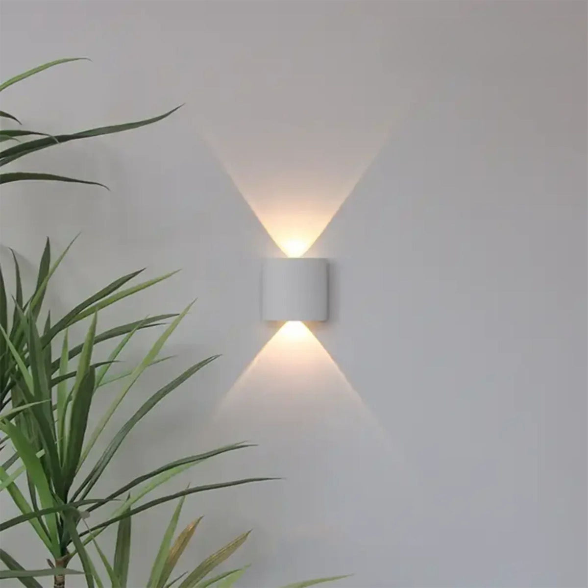 Weatherproof Sconce Fixture 8 in LED Up-Down Beam Black White for Exterior Front Door Hallway Patio Garden Modern Aluminum IP65 Architecture