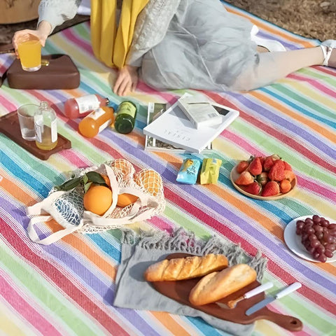 Picnic Blanket Waterproof for Camping, Large Waterproof Picnic Blanket with Soft Acrylic Top, Foldable Beach Blanket Mat