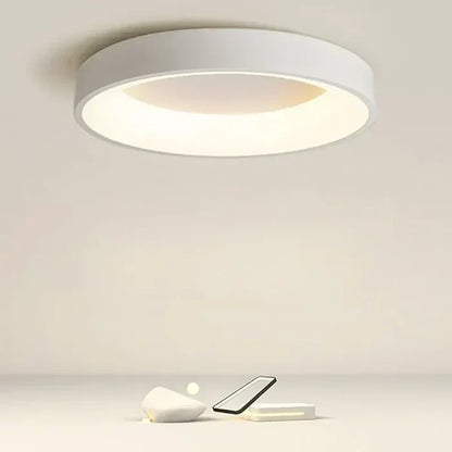 Round LED Flush Mount Ceiling Light | Modern Minimalist Design in White or Gray | 12 to 24 Inch Diameter | Energy-Efficient for Bedroom