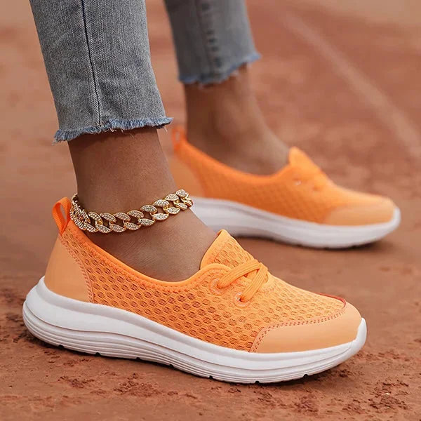 Breathable Mesh Walking Shoes with Arch Support for Women – Lightweight Wedge Design for All-Day Comfort