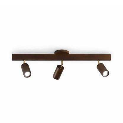 Track Lighting Fixture Wood Finish Adjustable Spotlights for Kitchen Living Room Hallway Bar Rail Ceiling Mount Directional Accent Lights