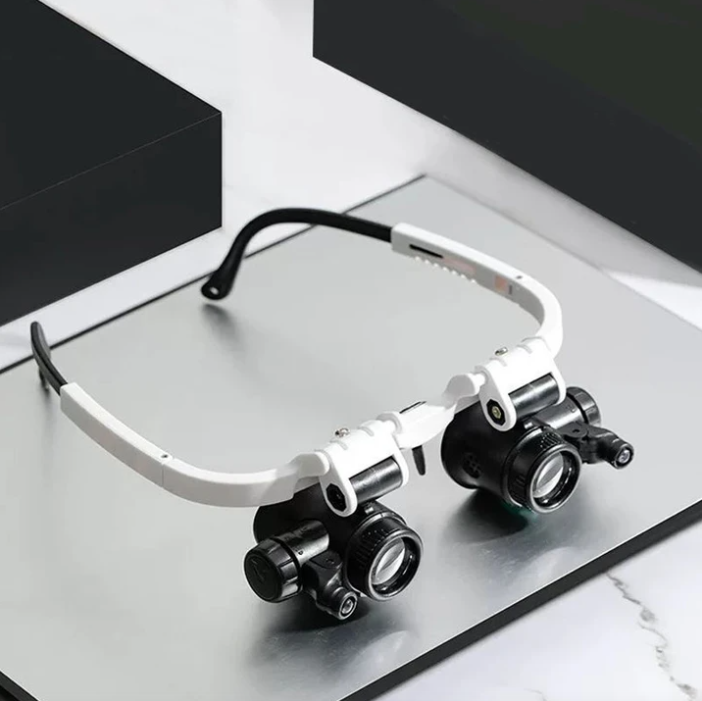 LED Head-Mounted Magnifying Glasses with 8x 15x 23x Lenses for Jewelry Repair Watch Making Reading Crafts Close Work