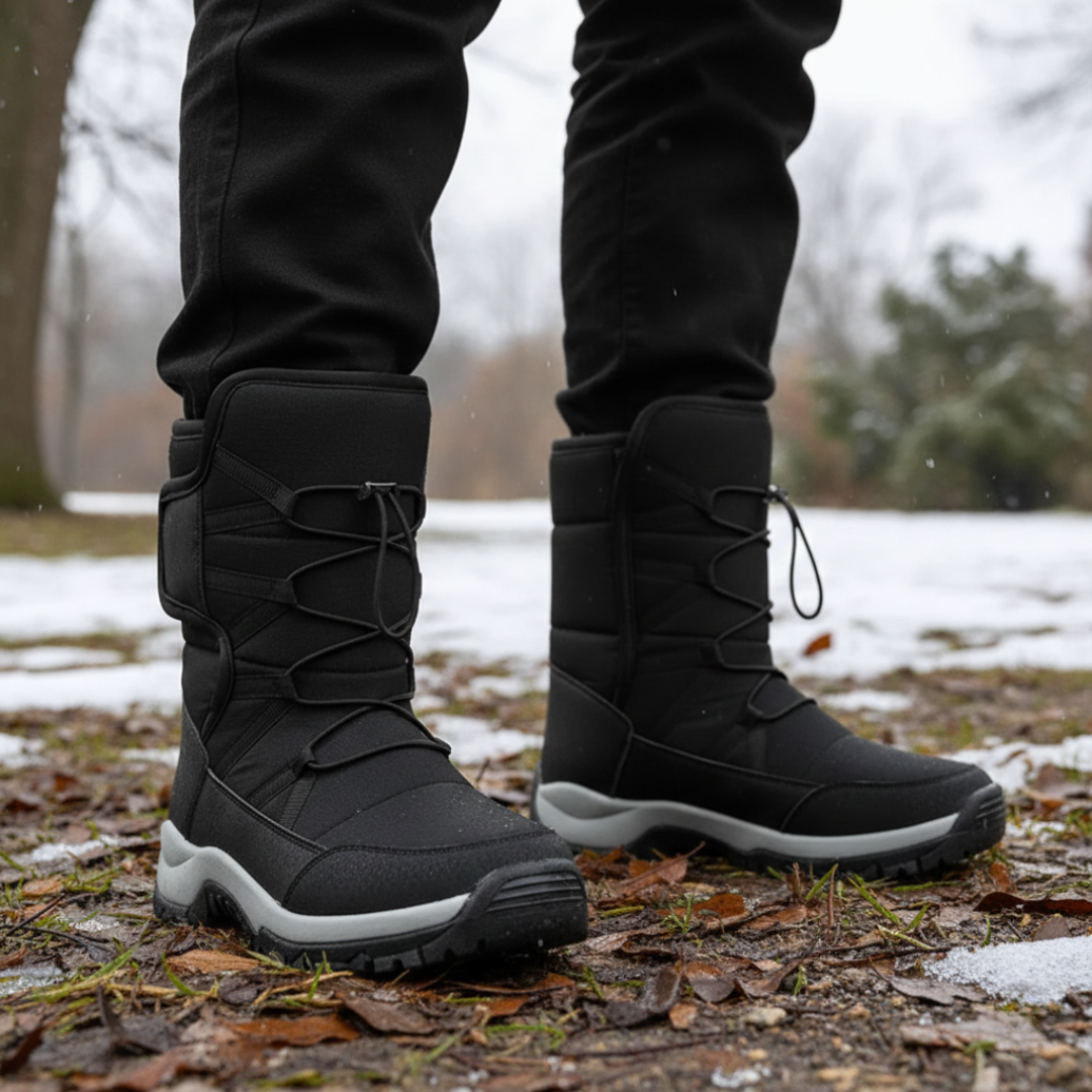 Waterproof Insulated Winter Boots for Men & Women – Slip-On Snow Boots with Plush Lining & Non-Slip Rubber Sole for Cold Weather Hiking &